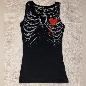 Ribcage Skeleton Heart Women's Slim Fit Muscle Tank